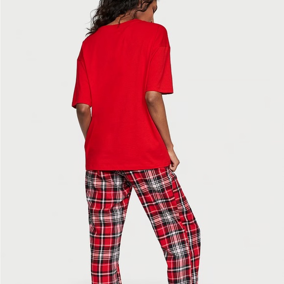 VICTORIA'S SECRET Flannel Jogger Tee-Jama Set - Picture 2 of 5